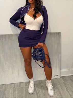 Brand New (with tags) Navy Blue skirt set